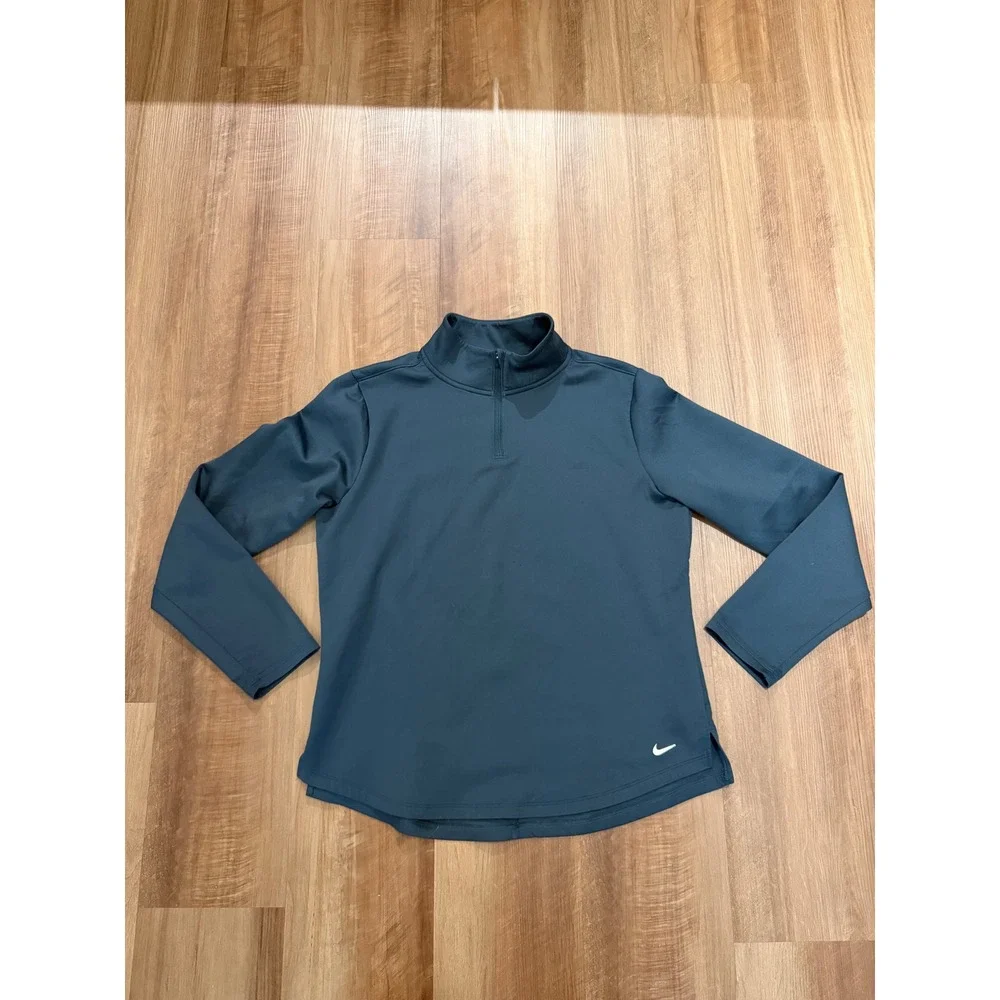 Nike Pullover Womens Large Teal Therma-FIT 1/4 Zip Training Top DD4945-328